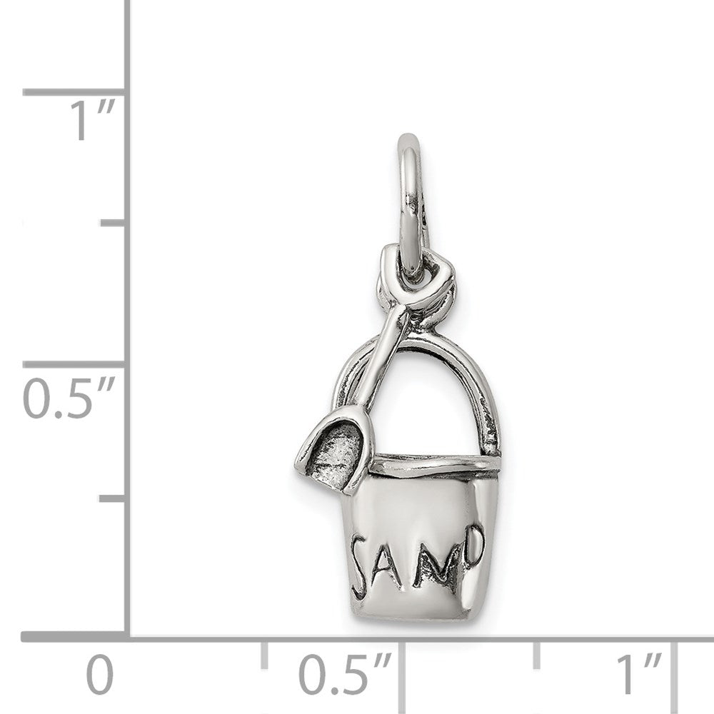 Sterlingsilber Antikisiert Sand Bucket und Shovel Charm
