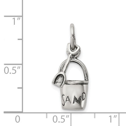 Sterlingsilber Antikisiert Sand Bucket und Shovel Charm