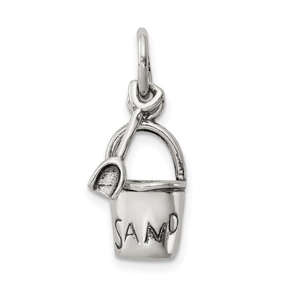 Sterlingsilber Antikisiert Sand Bucket und Shovel Charm