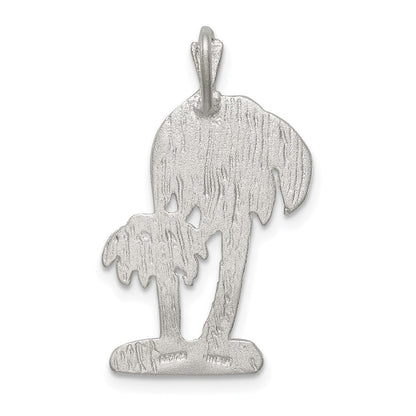 Sterlingsilber Diamantiert Palme Trees Anhänger Charm