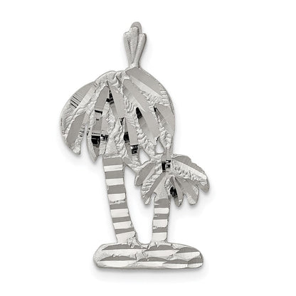 Sterlingsilber Diamantiert Palme Trees Anhänger Charm