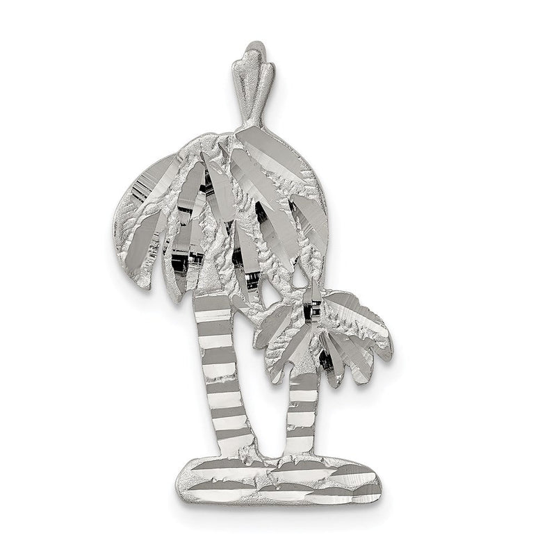 Sterlingsilber Diamantiert Palme Trees Anhänger Charm
