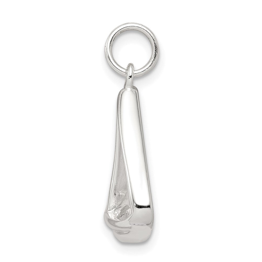 Sterlingsilber Rhodiniert Segelboot Charm
