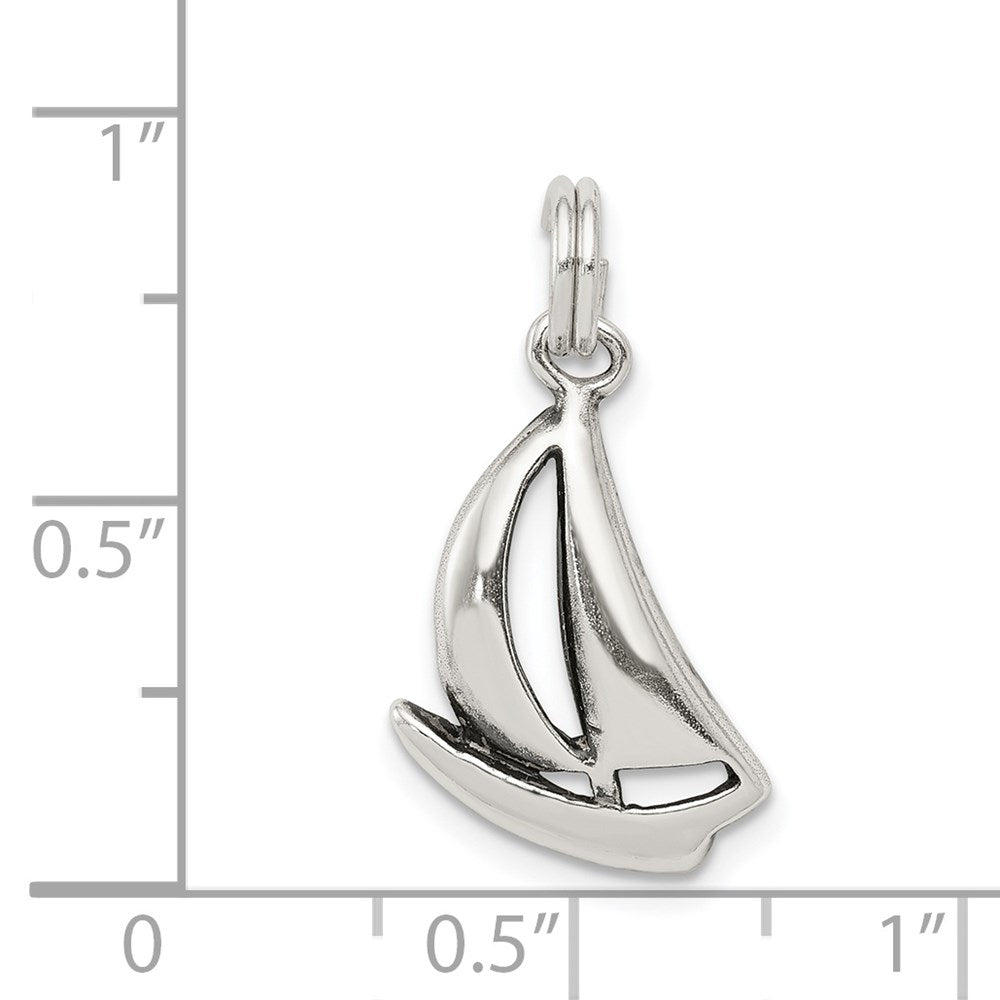 Sterlingsilber Antikisiert Segelboot Charm