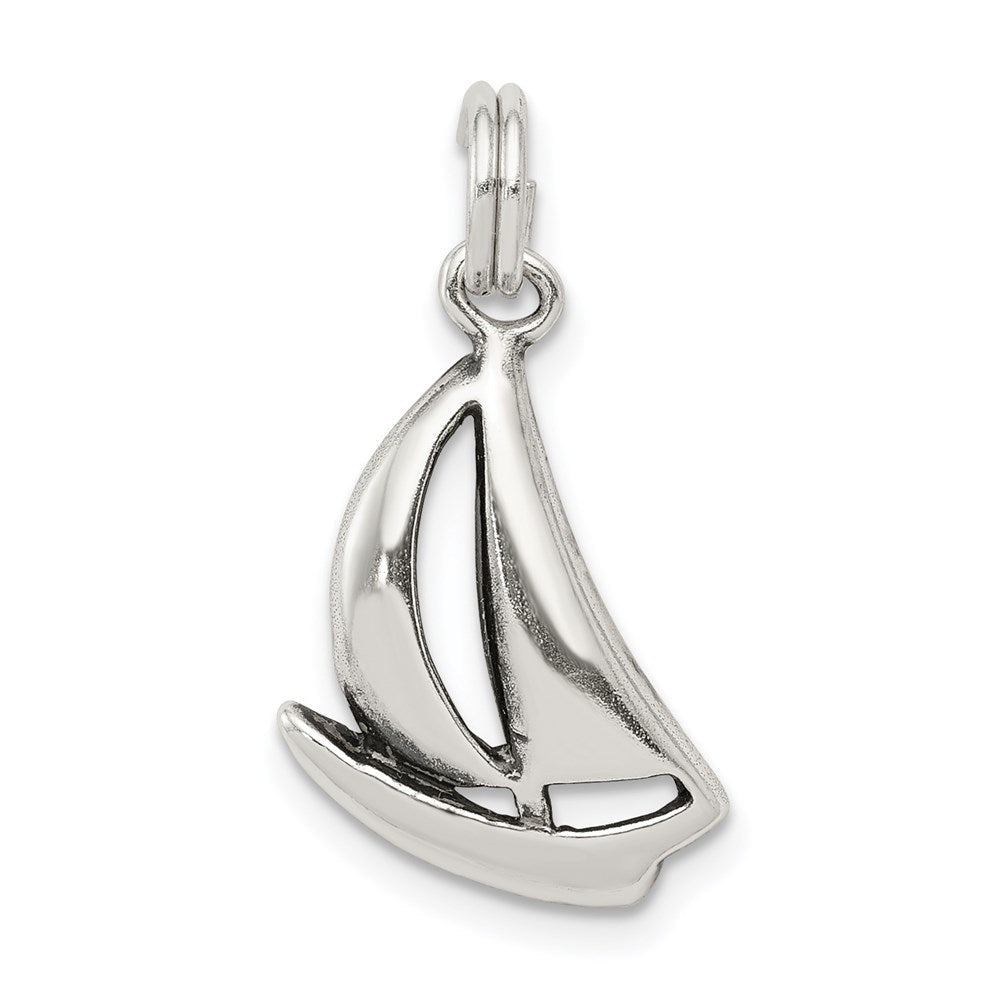 Sterlingsilber Antikisiert Segelboot Charm