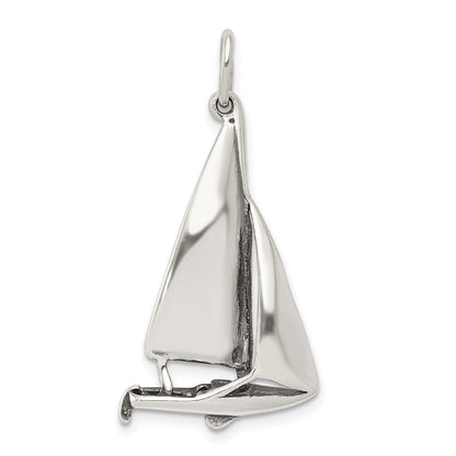 Sterlingsilber Antikisiert Segelboot Charm