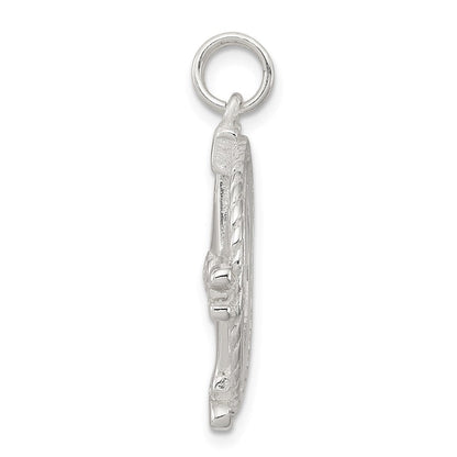 Sterlingsilber Rhodiniert Kompass Charm