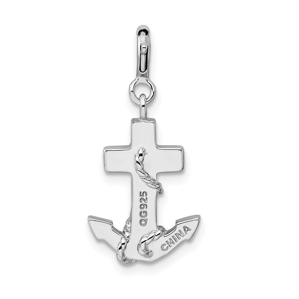 Sterlingsilber Rhodiniert Preciosa Crystals und Blau Emaille Anker Charm