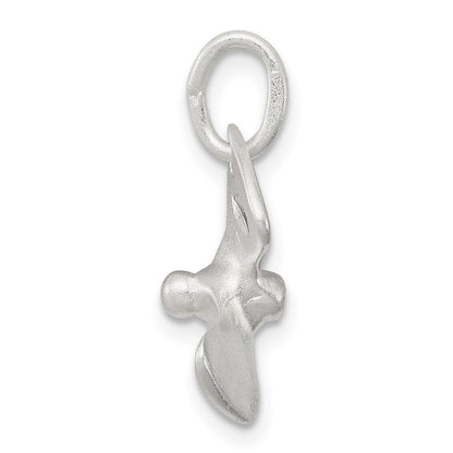 Sterlingsilber 3d Diamantiert Boot Propeller Charm