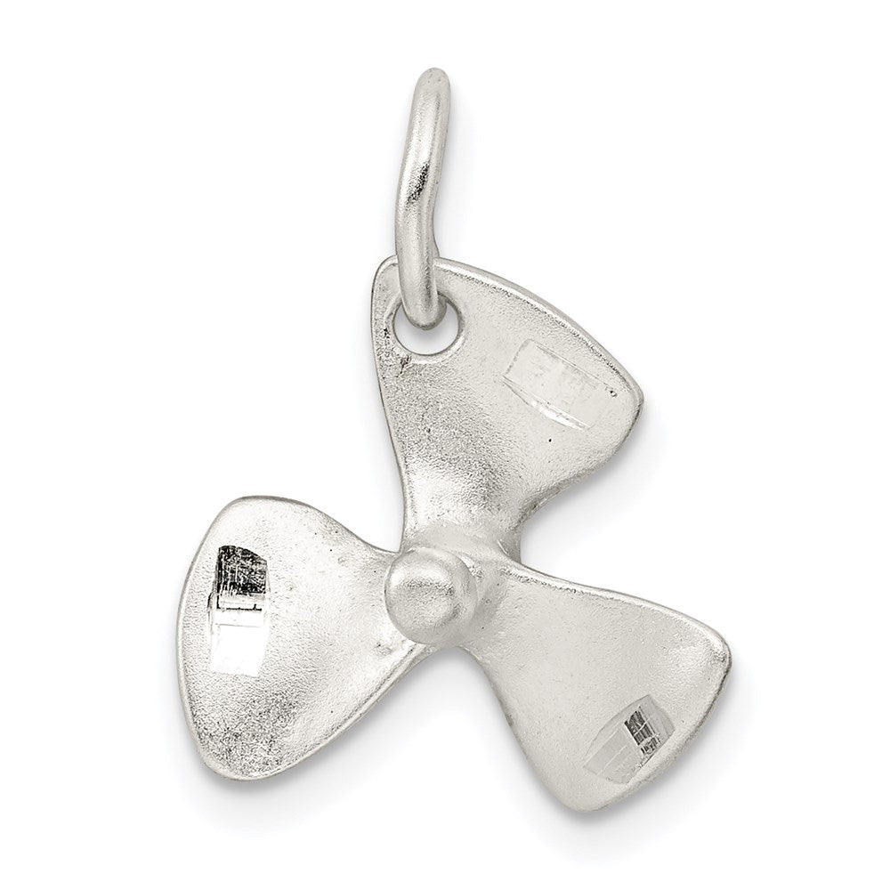 Sterlingsilber 3d Diamantiert Boot Propeller Charm