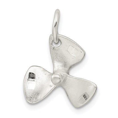 Sterlingsilber 3d Diamantiert Boot Propeller Charm