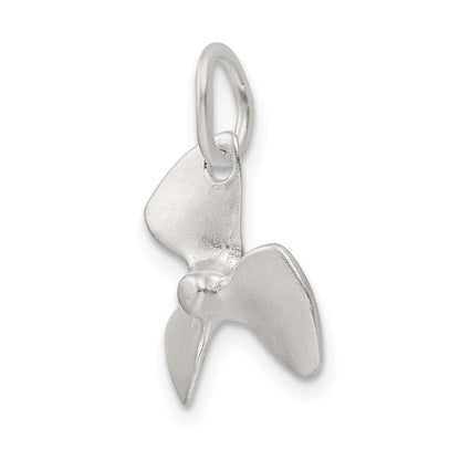 Sterlingsilber 3d Diamantiert Boot Propeller Charm