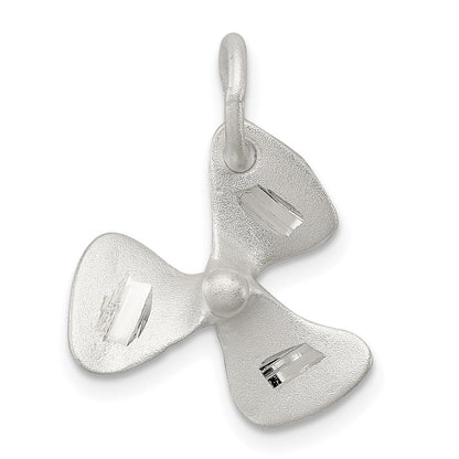Sterlingsilber 3d Diamantiert Boot Propeller Charm
