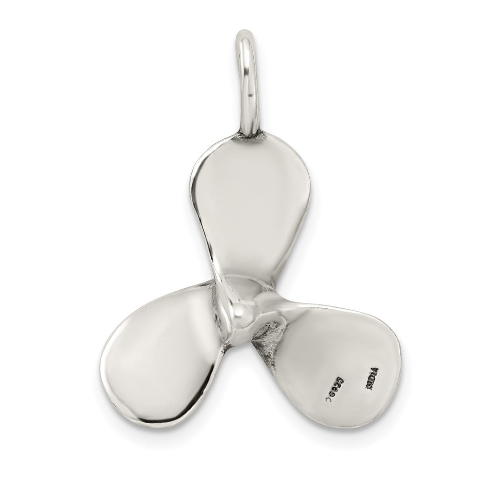 Sterlingsilber 3d Antikisiert Groß Boot Propeller Charm