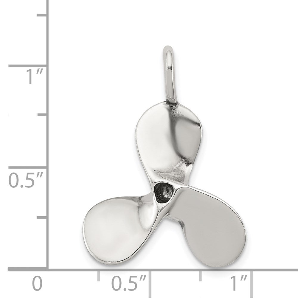 Sterlingsilber 3d Antikisiert Groß Boot Propeller Charm