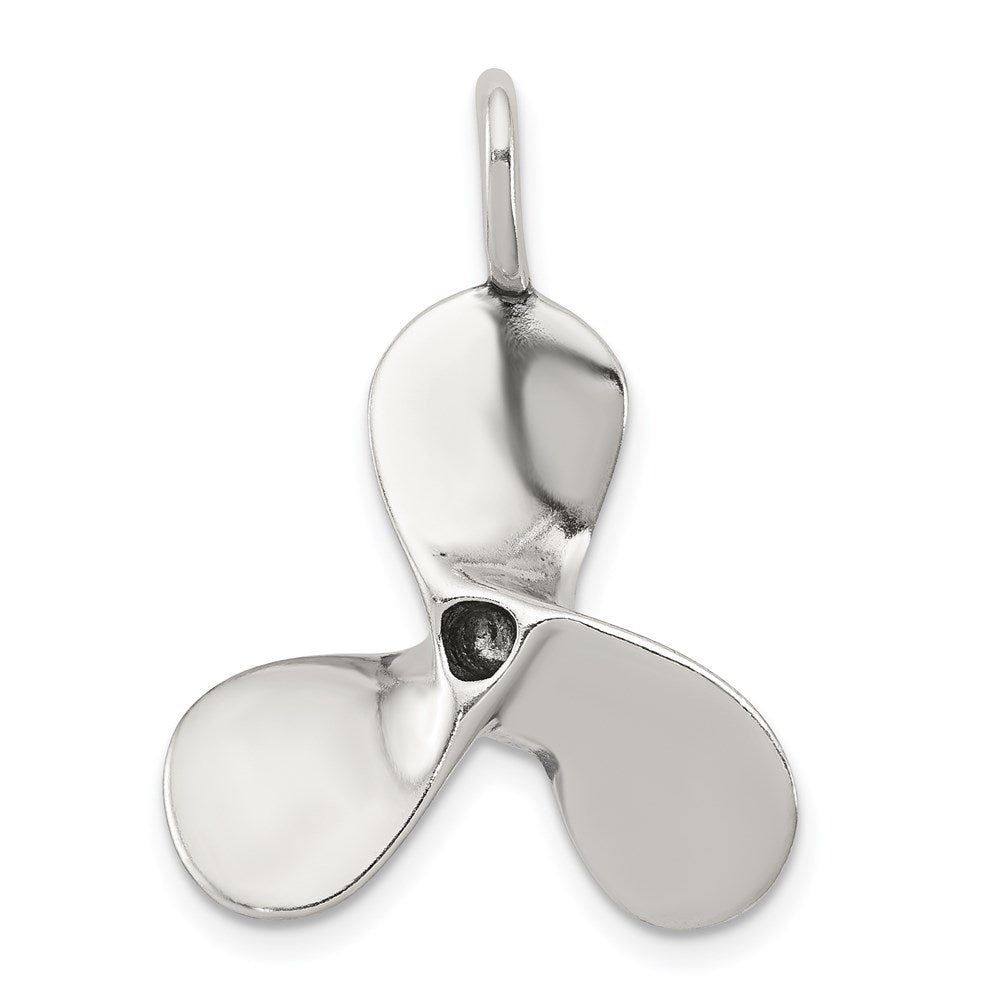 Sterlingsilber 3d Antikisiert Groß Boot Propeller Charm