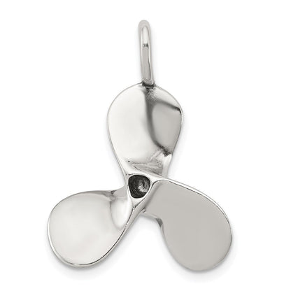 Sterlingsilber 3d Antikisiert Groß Boot Propeller Charm