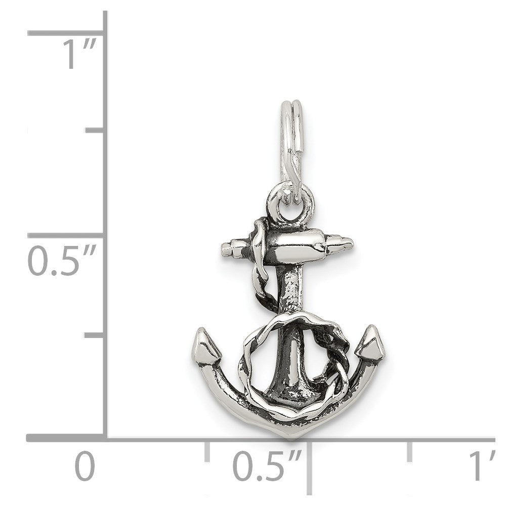 Sterlingsilber Rhodiniert Anker Charm