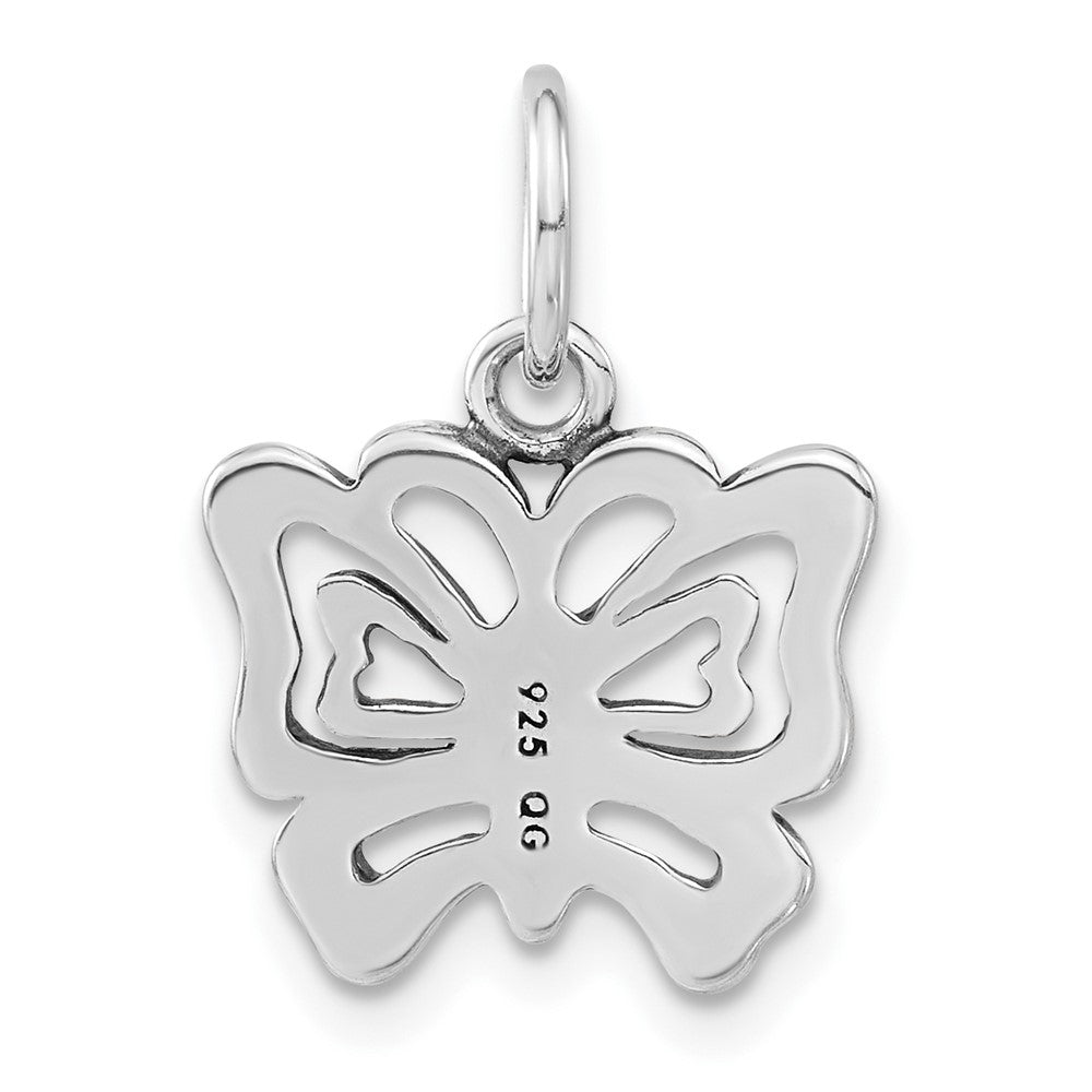 Sterlingsilber Poliert & Antikisiert Schmetterling Charm
