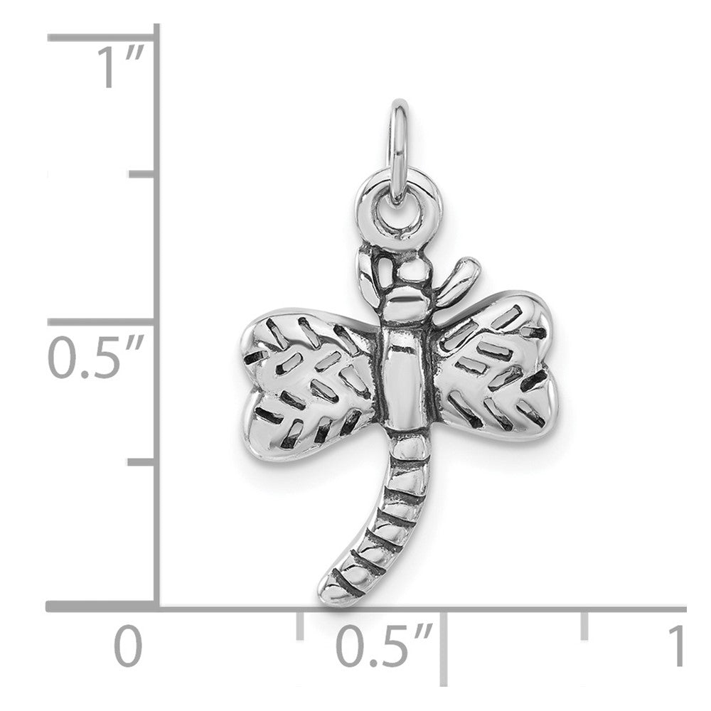 Sterlingsilber Poliert & Antikisiert Libelle Charm