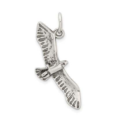 Sterlingsilber Antikisiert Flügel Spread Seagull Charm