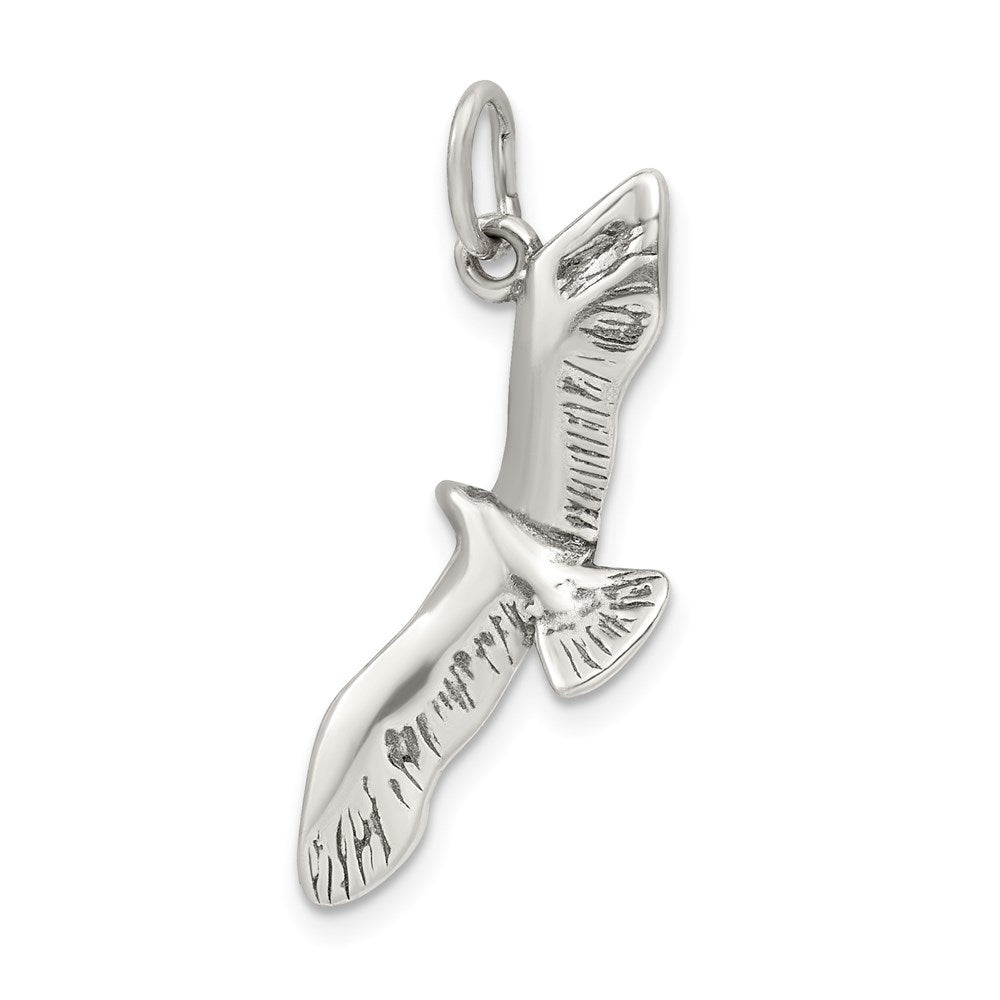 Sterlingsilber Antikisiert Flügel Spread Seagull Charm