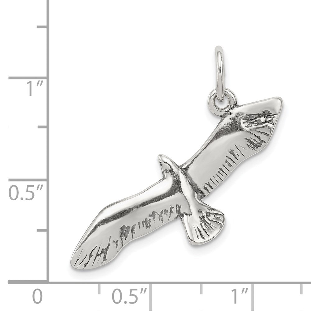 Sterlingsilber Antikisiert Flügel Spread Seagull Charm