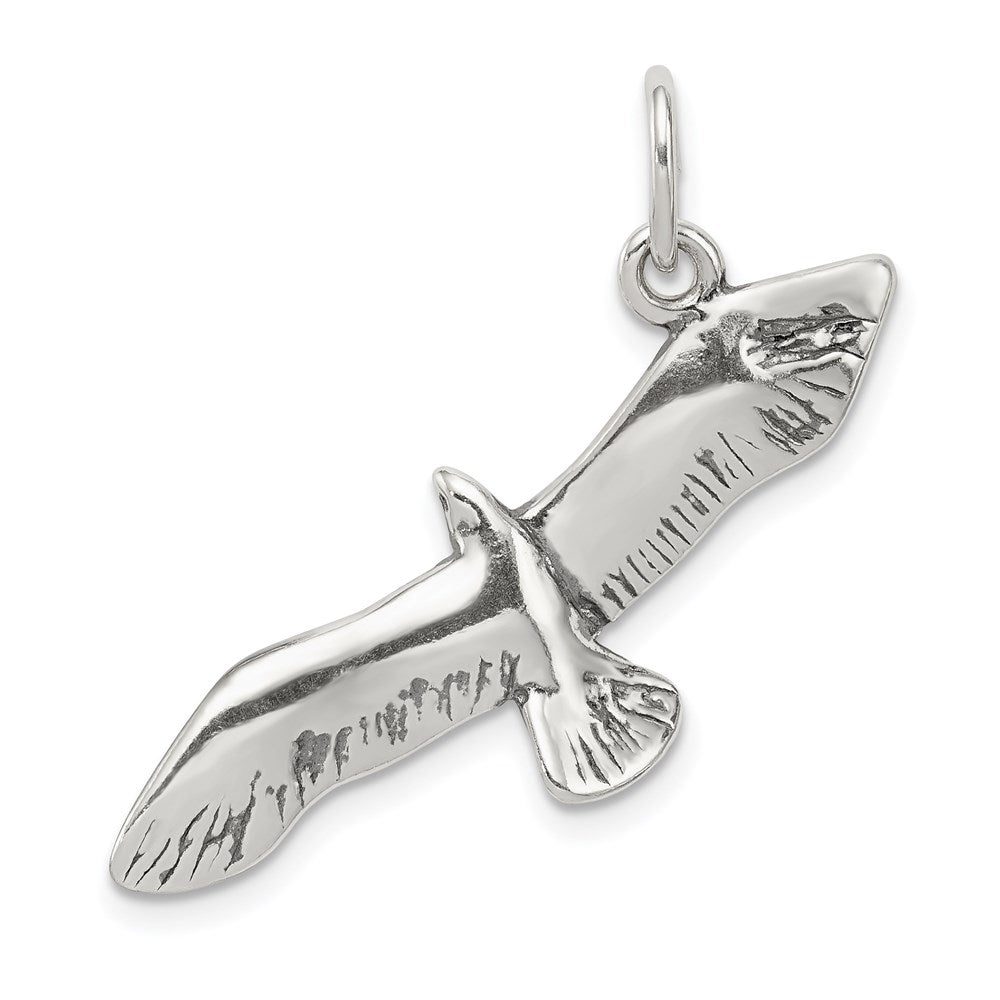 Sterlingsilber Antikisiert Flügel Spread Seagull Charm