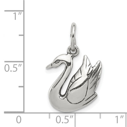 Sterlingsilber Antikisiert Swan Charm