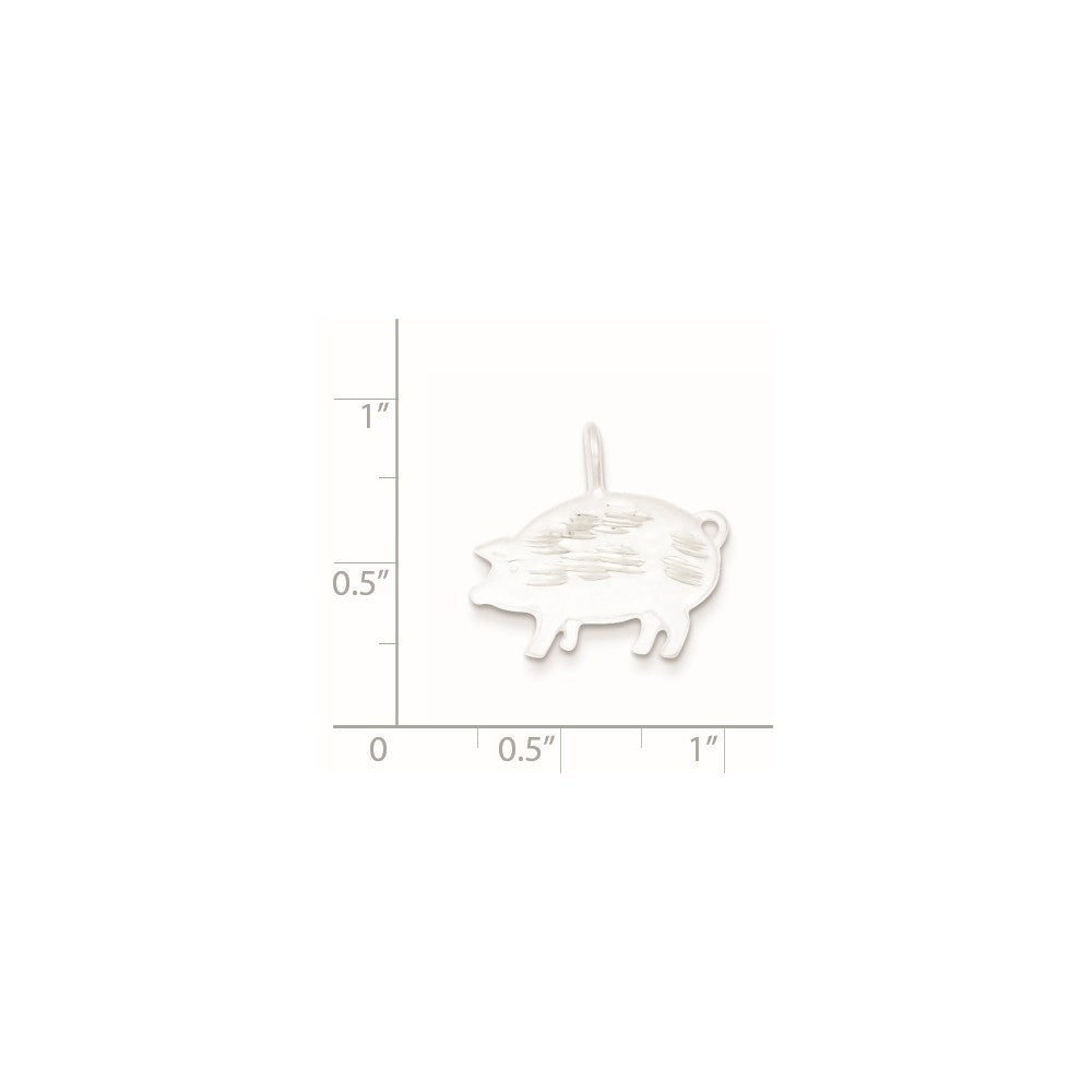Sterlingsilber Diamantiert Pig Anhänger
