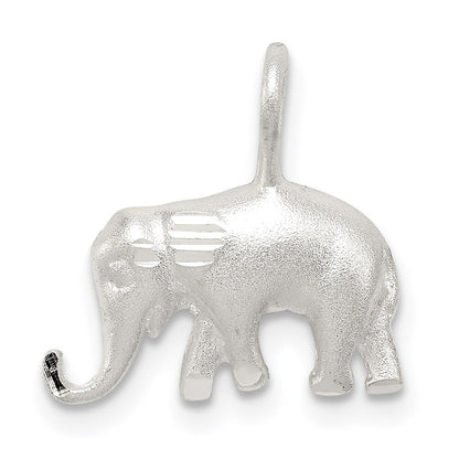 Sterlingsilber Satiniert Diamantiert Elefant Anhänger