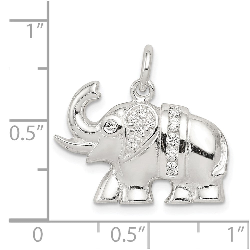 Sterlingsilber Zirkonia Elefant Charm