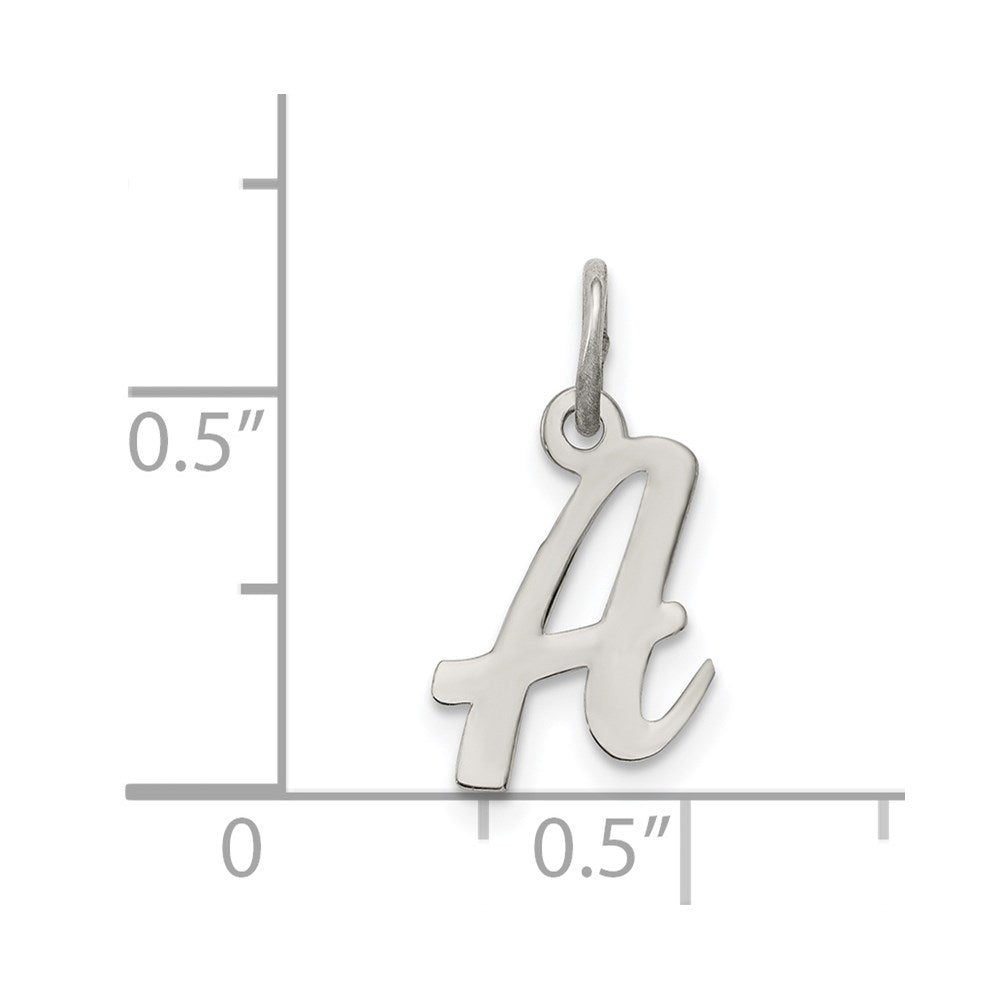 Sterlingsilber Rhodiniert Schreibschrift Buchstabe A Initiale Charm