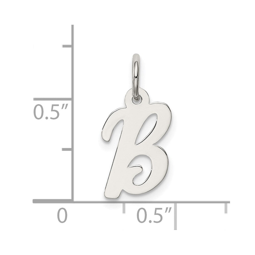 Sterlingsilber Rhodiniert Schreibschrift Buchstabe B Initiale Charm