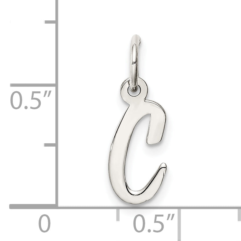 Sterlingsilber Rhodiniert Schreibschrift Buchstabe C Initiale Charm
