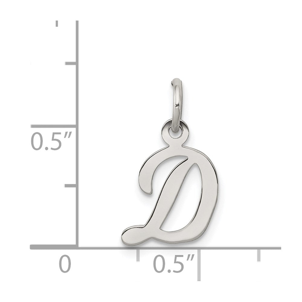 Sterlingsilber Rhodiniert Schreibschrift Buchstabe D Initiale Charm