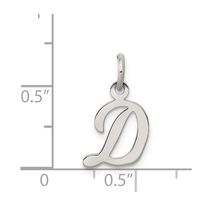 Sterlingsilber Rhodiniert Schreibschrift Buchstabe D Initiale Charm