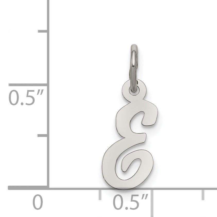 Sterlingsilber Rhodiniert Schreibschrift Buchstabe E Initiale Charm