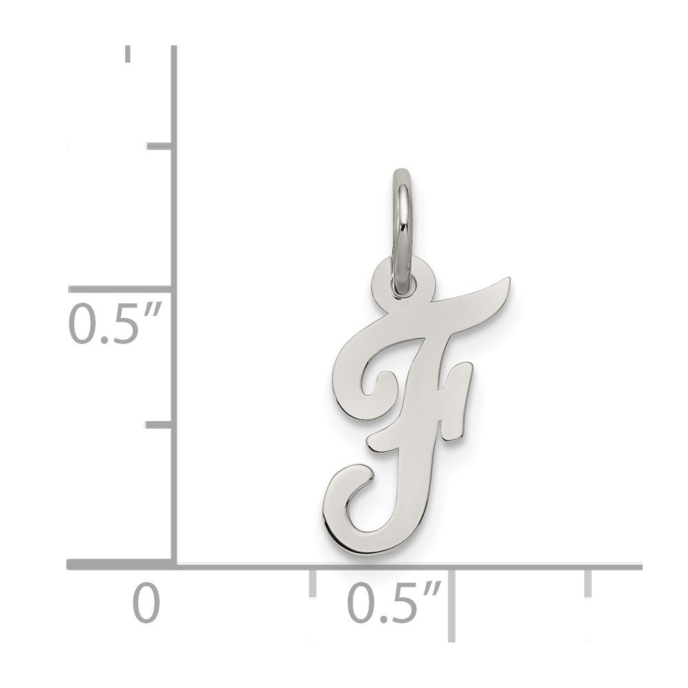 Sterlingsilber Rhodiniert Schreibschrift Buchstabe F Initiale Charm