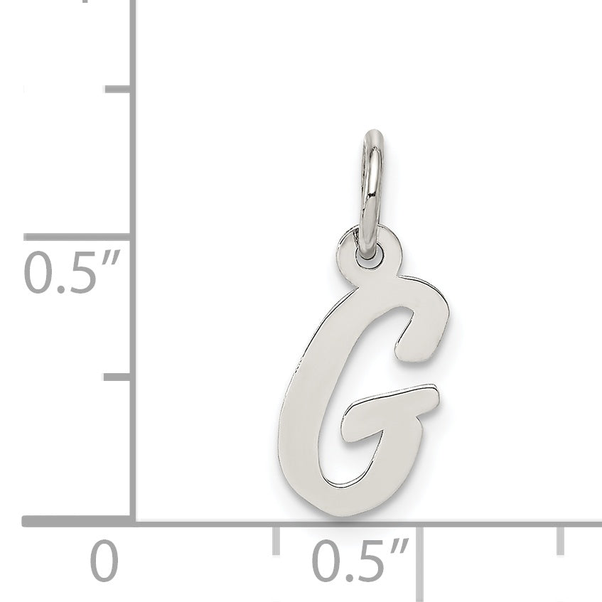 Sterlingsilber Rhodiniert Schreibschrift Buchstabe G Initiale Charm