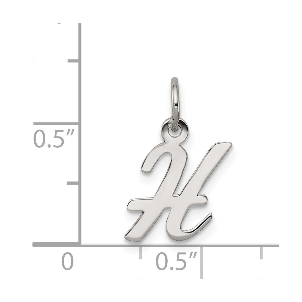 Sterlingsilber Rhodiniert Schreibschrift Buchstabe H Initiale Charm