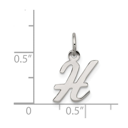 Sterlingsilber Rhodiniert Schreibschrift Buchstabe H Initiale Charm