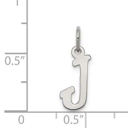 Sterlingsilber Rhodiniert Schreibschrift Buchstabe J Initiale Charm