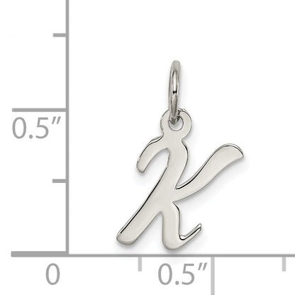 Sterlingsilber Rhodiniert Schreibschrift Buchstabe K Initiale Charm