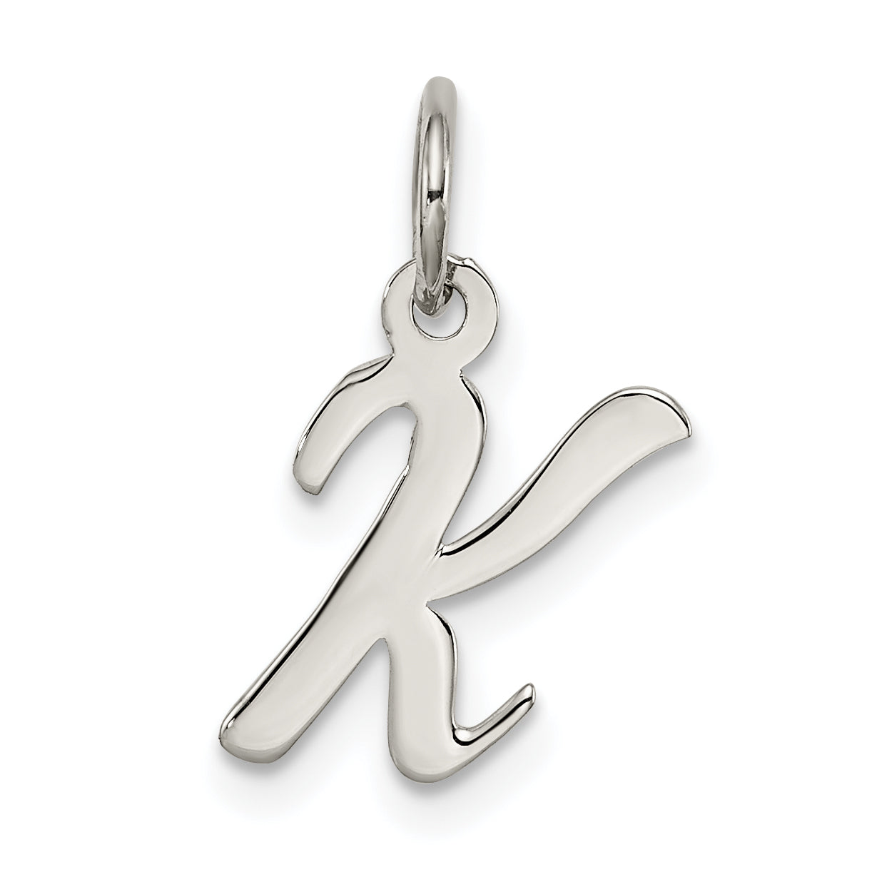 Sterlingsilber Rhodiniert Schreibschrift Buchstabe K Initiale Charm