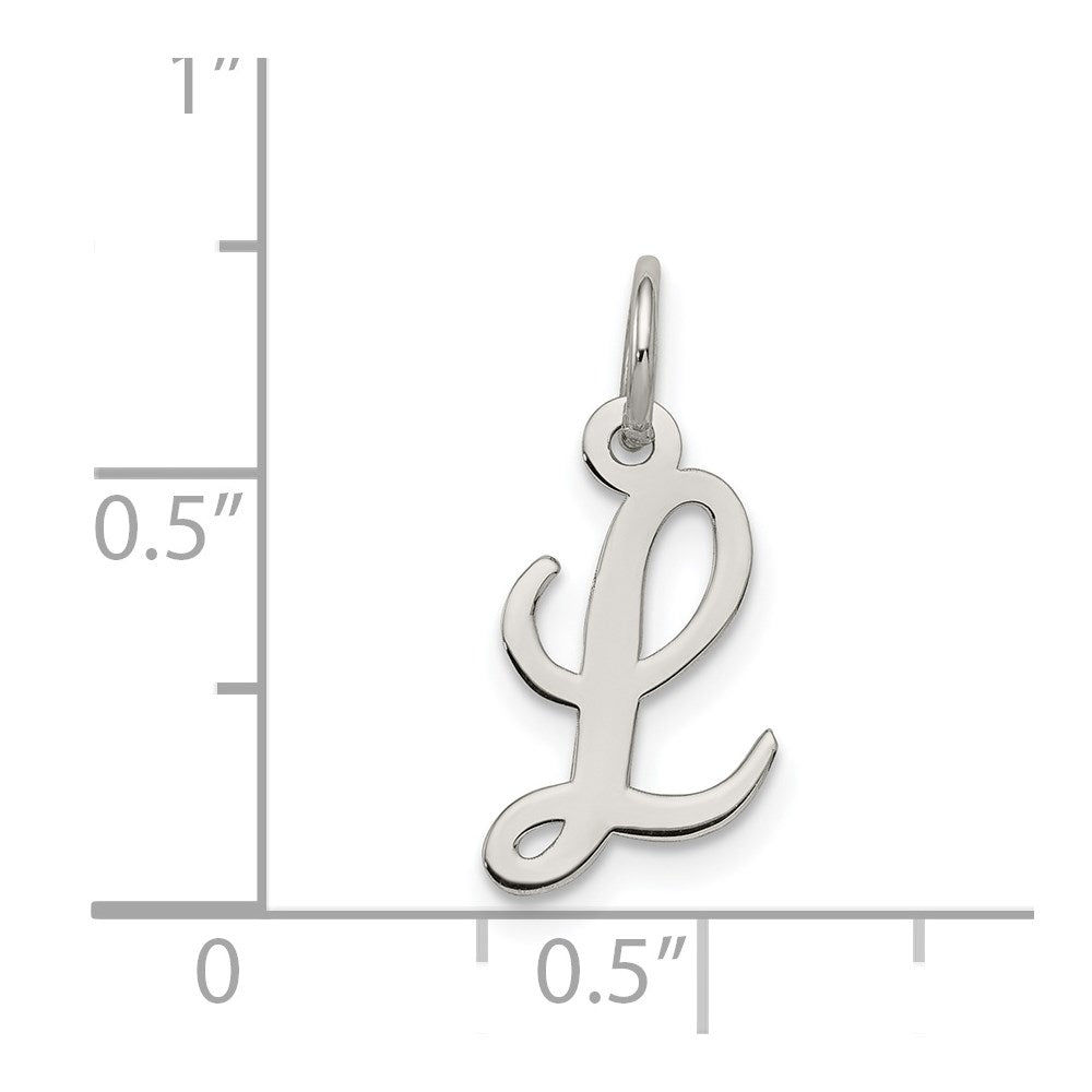 Sterlingsilber Rhodiniert Schreibschrift Buchstabe L Initiale Charm