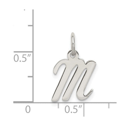 Sterlingsilber Rhodiniert Schreibschrift Buchstabe M Initiale Charm