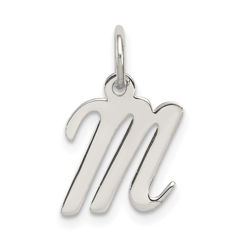 Sterlingsilber Rhodiniert Schreibschrift Buchstabe M Initiale Charm