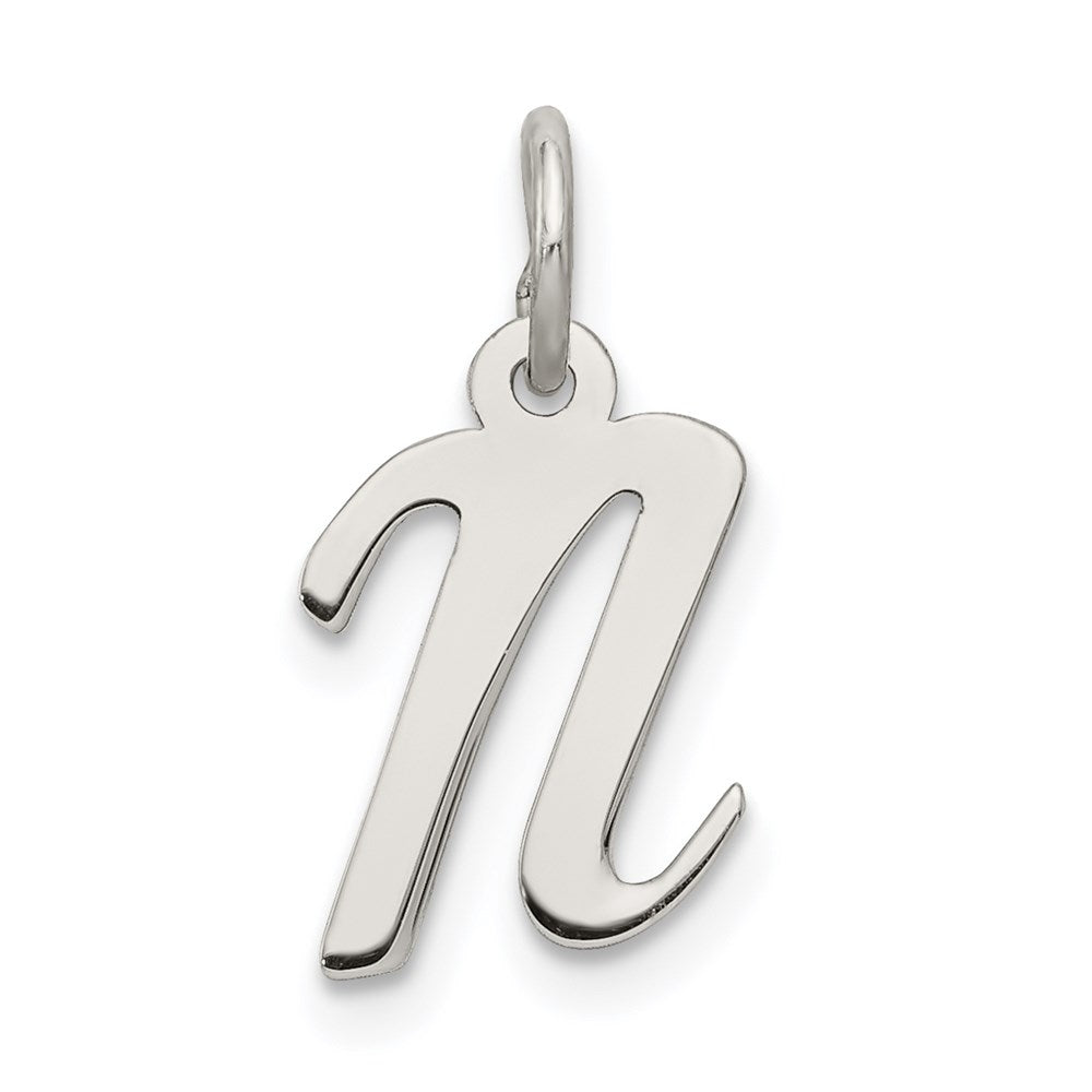 Sterlingsilber Rhodiniert Schreibschrift Buchstabe N Initiale Charm