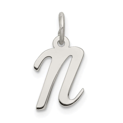 Sterlingsilber Rhodiniert Schreibschrift Buchstabe N Initiale Charm